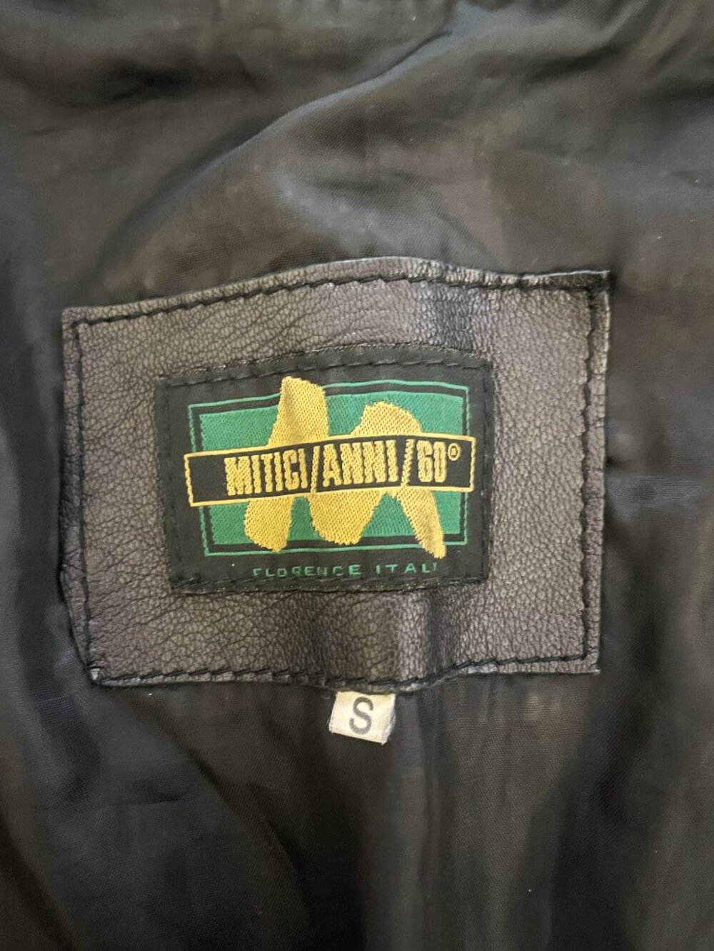 Mitici Anni 60 Vintage Black Genuine Italian Full Zipper Leather Jacket | Size S - Picture 2 of 12